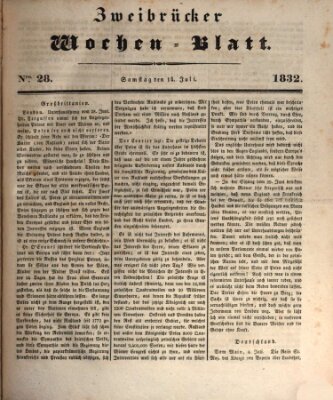 Zweibrücker Wochenblatt Samstag 14. Juli 1832
