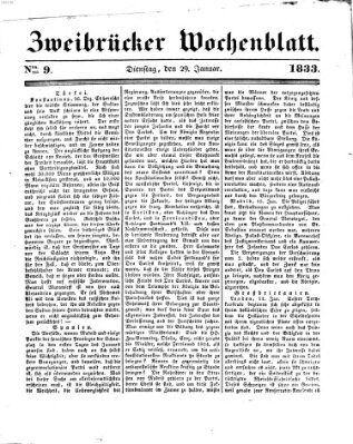 Zweibrücker Wochenblatt Dienstag 29. Januar 1833
