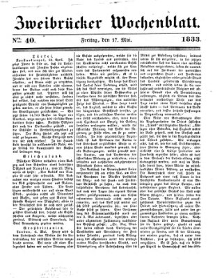 Zweibrücker Wochenblatt Freitag 17. Mai 1833