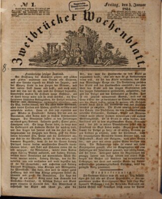 Zweibrücker Wochenblatt Freitag 3. Januar 1834