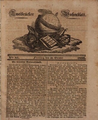 Zweibrücker Wochenblatt Freitag 28. Oktober 1836