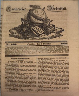 Zweibrücker Wochenblatt Freitag 9. Dezember 1836