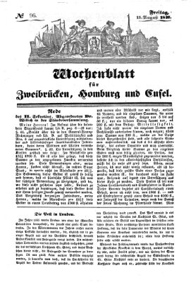 Wochenblatt für Zweibrücken, Homburg und Cusel (Zweibrücker Wochenblatt) Freitag 11. August 1837