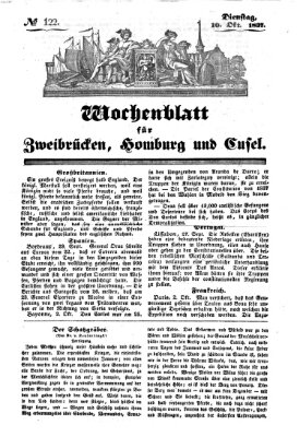 Wochenblatt für Zweibrücken, Homburg und Cusel (Zweibrücker Wochenblatt) Dienstag 10. Oktober 1837