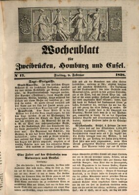 Wochenblatt für Zweibrücken, Homburg und Cusel (Zweibrücker Wochenblatt) Freitag 9. Februar 1838