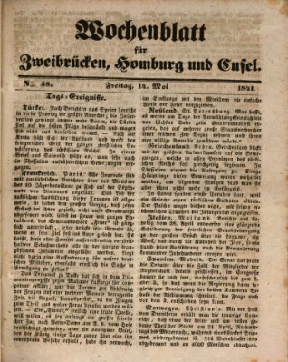 Wochenblatt für Zweibrücken, Homburg und Cusel (Zweibrücker Wochenblatt) Freitag 14. Mai 1841