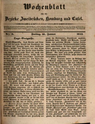 Wochenblatt für die Bezirke Zweibrücken, Homburg und Cusel (Zweibrücker Wochenblatt) Freitag 21. Januar 1842