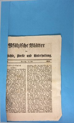 Wochenblatt für den Königlich-Bayerischen Gerichtsbezirk Zweibrücken (Zweibrücker Wochenblatt) Freitag 13. Juli 1849