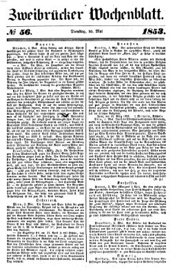 Zweibrücker Wochenblatt Dienstag 10. Mai 1853