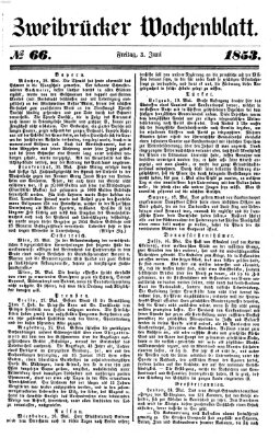 Zweibrücker Wochenblatt Freitag 3. Juni 1853