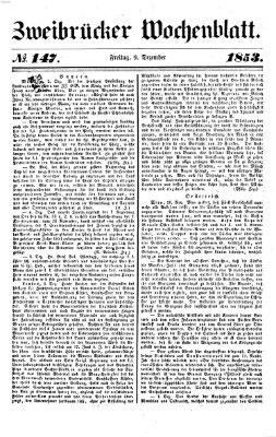 Zweibrücker Wochenblatt Freitag 9. Dezember 1853