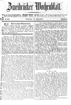 Zweibrücker Wochenblatt Sonntag 24. Dezember 1854