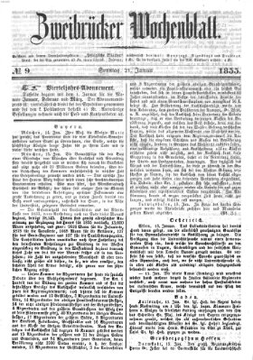 Zweibrücker Wochenblatt Sonntag 21. Januar 1855