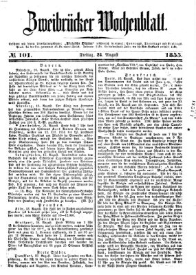 Zweibrücker Wochenblatt Freitag 24. August 1855