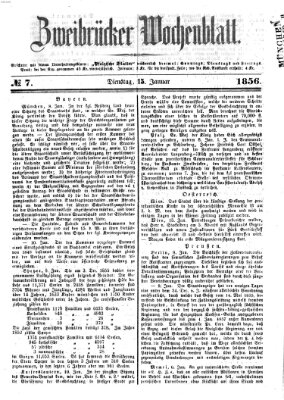 Zweibrücker Wochenblatt Dienstag 15. Januar 1856