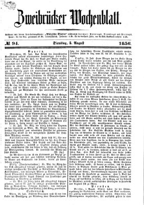 Zweibrücker Wochenblatt Dienstag 5. August 1856