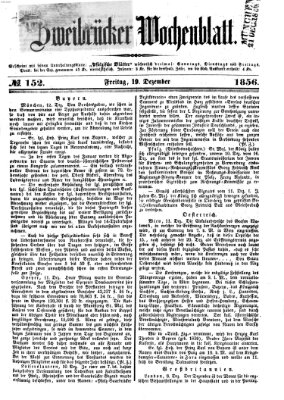 Zweibrücker Wochenblatt Freitag 19. Dezember 1856