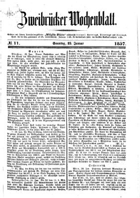 Zweibrücker Wochenblatt Sonntag 25. Januar 1857