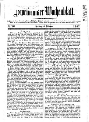 Zweibrücker Wochenblatt Freitag 6. Februar 1857
