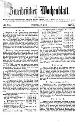 Zweibrücker Wochenblatt Dienstag 8. Juni 1858