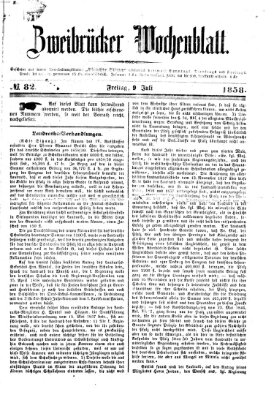 Zweibrücker Wochenblatt Freitag 9. Juli 1858