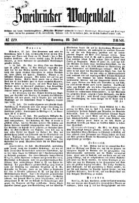 Zweibrücker Wochenblatt Sonntag 25. Juli 1858