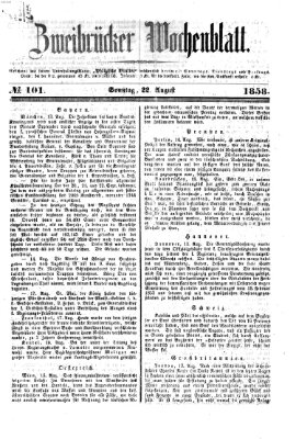 Zweibrücker Wochenblatt Sonntag 22. August 1858