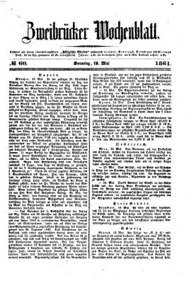 Zweibrücker Wochenblatt Sonntag 19. Mai 1861