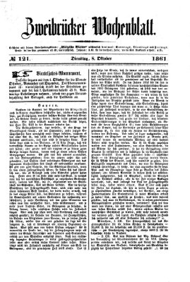 Zweibrücker Wochenblatt Dienstag 8. Oktober 1861