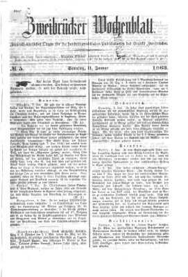 Zweibrücker Wochenblatt Sonntag 11. Januar 1863