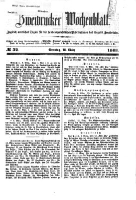 Zweibrücker Wochenblatt Sonntag 15. März 1863