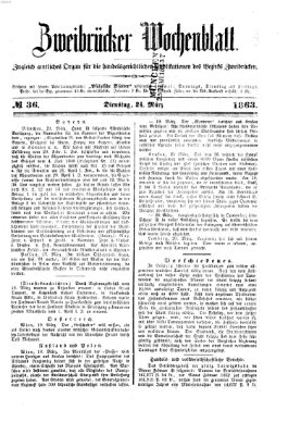 Zweibrücker Wochenblatt Dienstag 24. März 1863