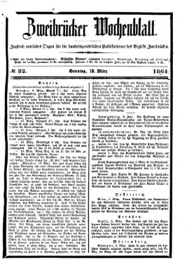 Zweibrücker Wochenblatt Sonntag 13. März 1864