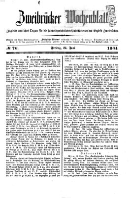 Zweibrücker Wochenblatt Freitag 24. Juni 1864