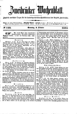 Zweibrücker Wochenblatt Sonntag 9. Oktober 1864
