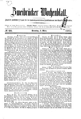 Zweibrücker Wochenblatt Sonntag 5. März 1865
