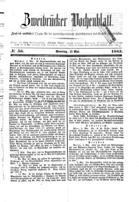 Zweibrücker Wochenblatt Sonntag 14. Mai 1865