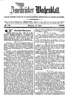 Zweibrücker Wochenblatt Sonntag 17. Juni 1866