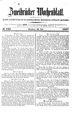 Zweibrücker Wochenblatt Dienstag 23. Juli 1867