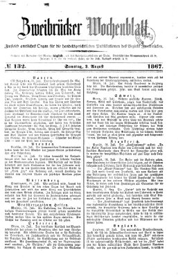 Zweibrücker Wochenblatt Samstag 3. August 1867