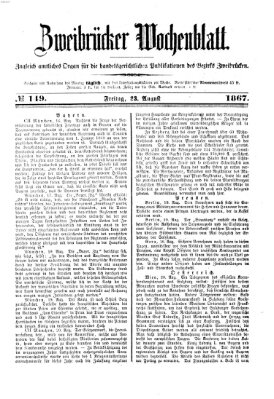 Zweibrücker Wochenblatt Freitag 23. August 1867