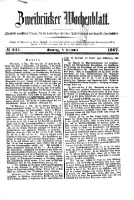 Zweibrücker Wochenblatt Sonntag 8. Dezember 1867