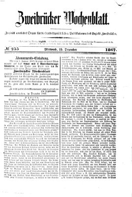 Zweibrücker Wochenblatt Mittwoch 25. Dezember 1867