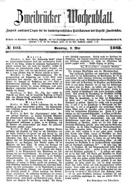 Zweibrücker Wochenblatt Samstag 2. Mai 1868