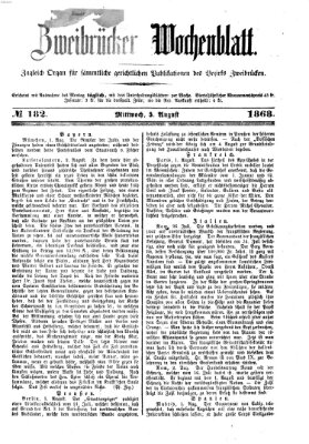 Zweibrücker Wochenblatt Mittwoch 5. August 1868