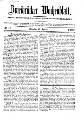 Zweibrücker Wochenblatt Dienstag 23. Februar 1869