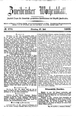 Zweibrücker Wochenblatt Dienstag 27. Juli 1869