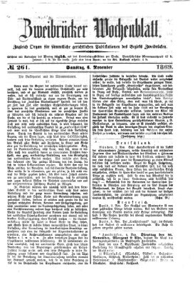 Zweibrücker Wochenblatt Samstag 6. November 1869