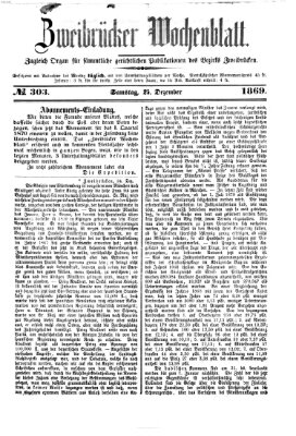 Zweibrücker Wochenblatt Samstag 25. Dezember 1869