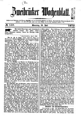 Zweibrücker Wochenblatt Sonntag 10. Juli 1870